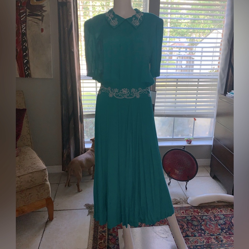 Karin Stevens Souache dress with rhinestones